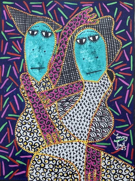 Sayluma — original acrylic on canvas painting by Levoy Exil, 12 x 16 inches