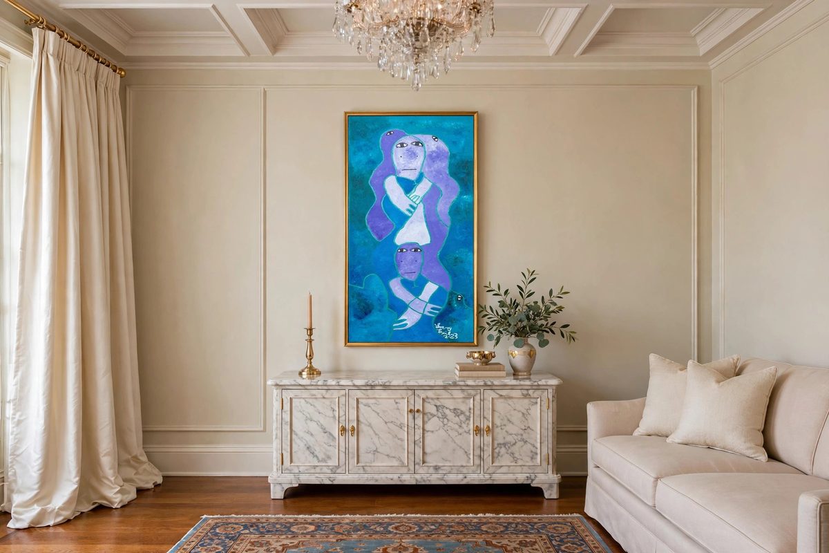 Seloma by Levoy Exil, shown framed in a home setting