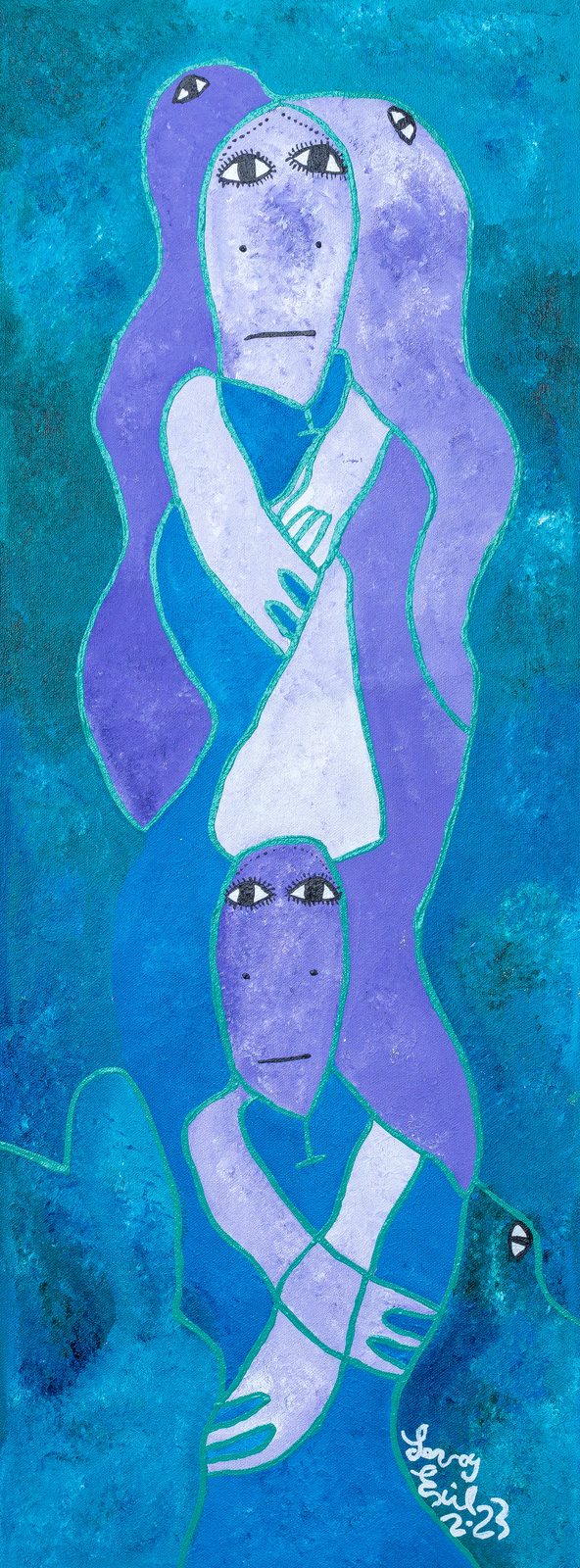 Seloma — original acrylic on canvas painting by Levoy Exil, 12 x 32 inches