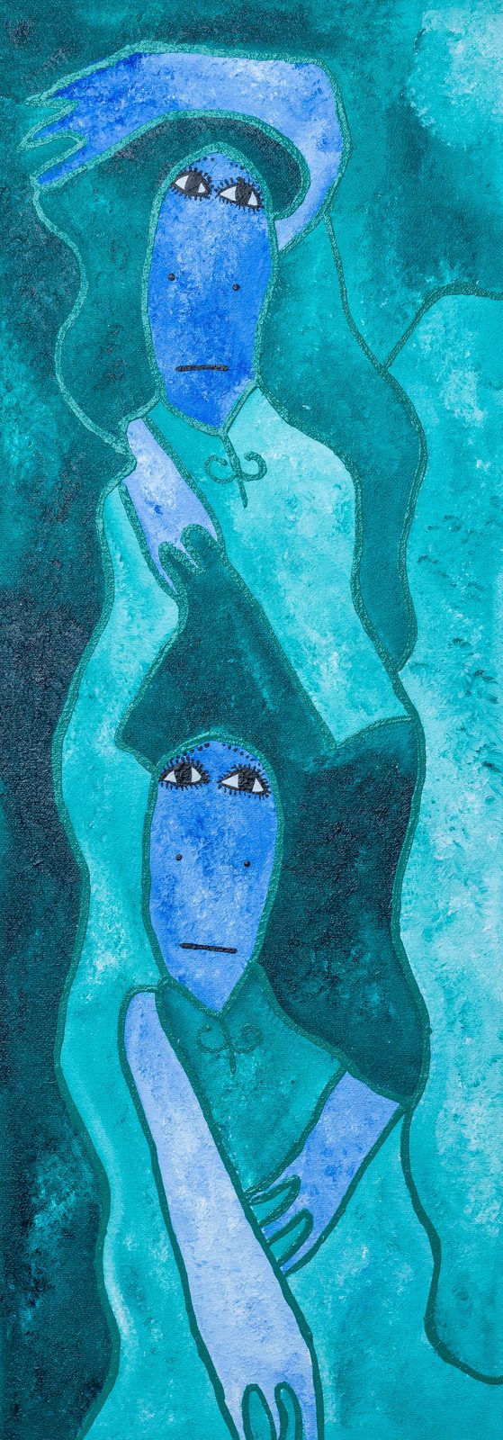 Shalun — original acrylic on canvas painting by Levoy Exil, 12 x 32 inches