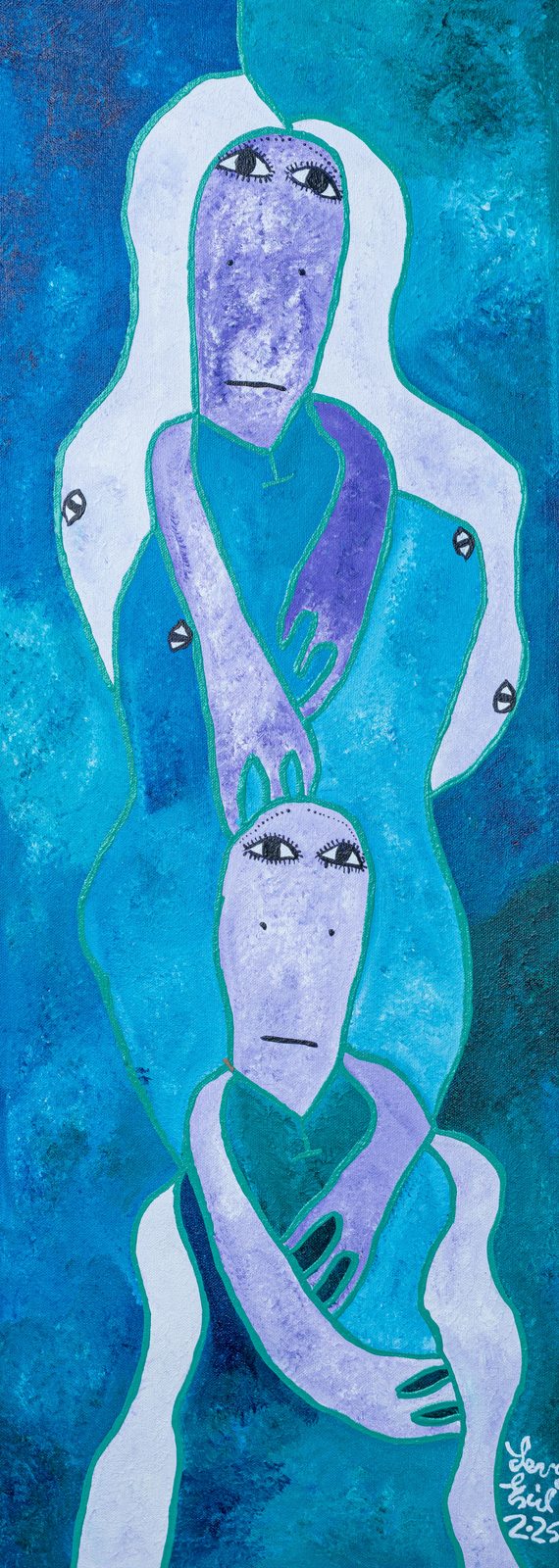 Sholanda — original acrylic on canvas painting by Levoy Exil, 12 x 32 inches