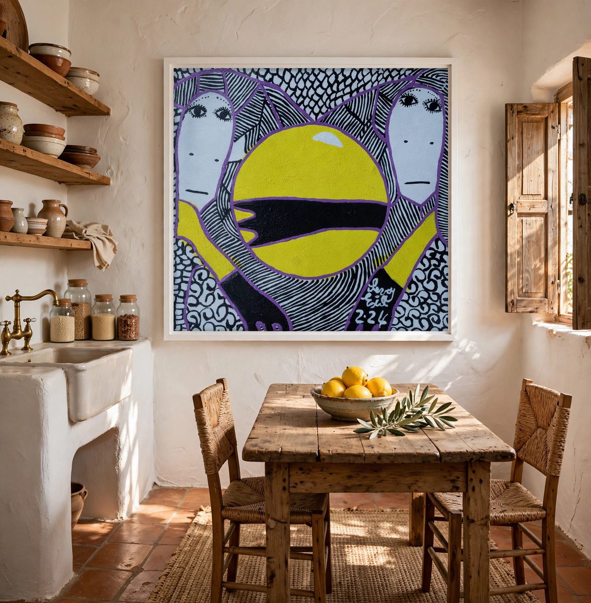 Solamefa by Levoy Exil, shown framed in a home setting