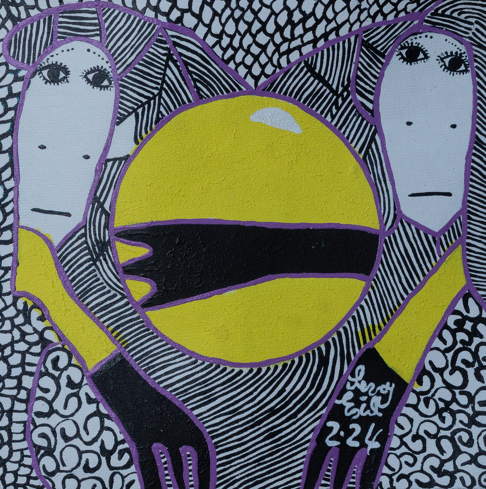 Solamefa — original acrylic on canvas painting by Levoy Exil, 12 x 12 inches