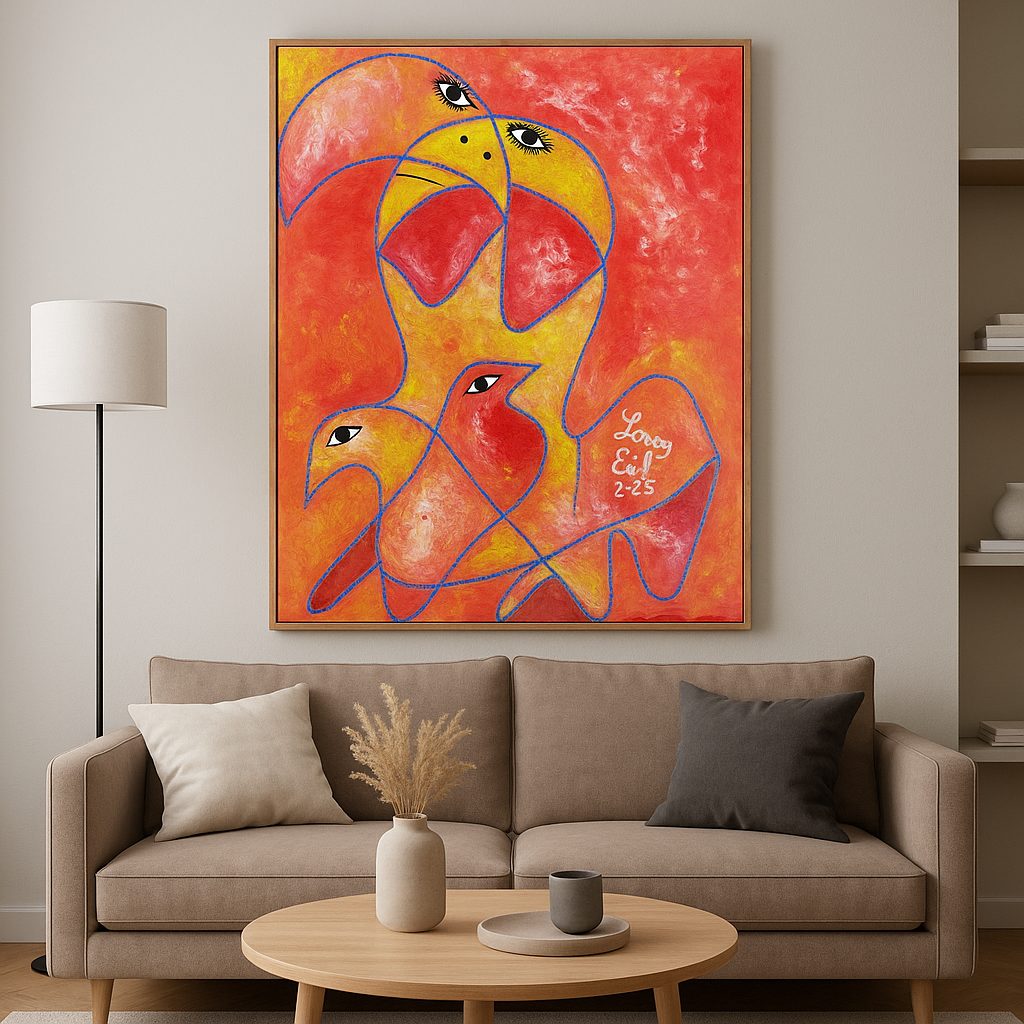 Solcuma by Levoy Exil, shown framed in a home setting