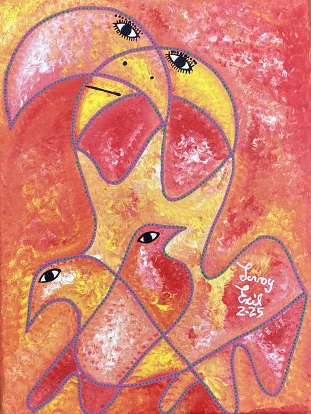 Solcuma — original acrylic on canvas painting by Levoy Exil, 12 x 16 inches