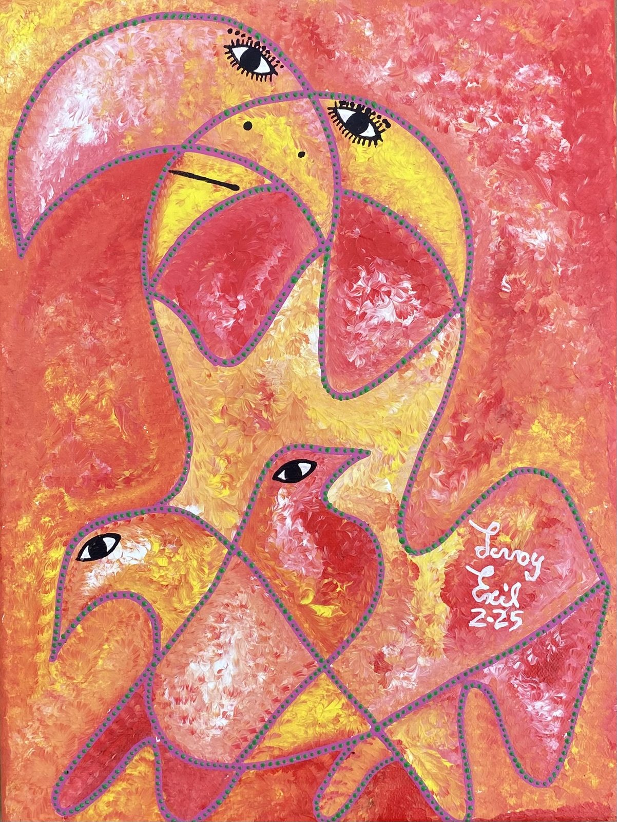 Solcuma — original acrylic on canvas painting by Levoy Exil, 12 x 16 inches