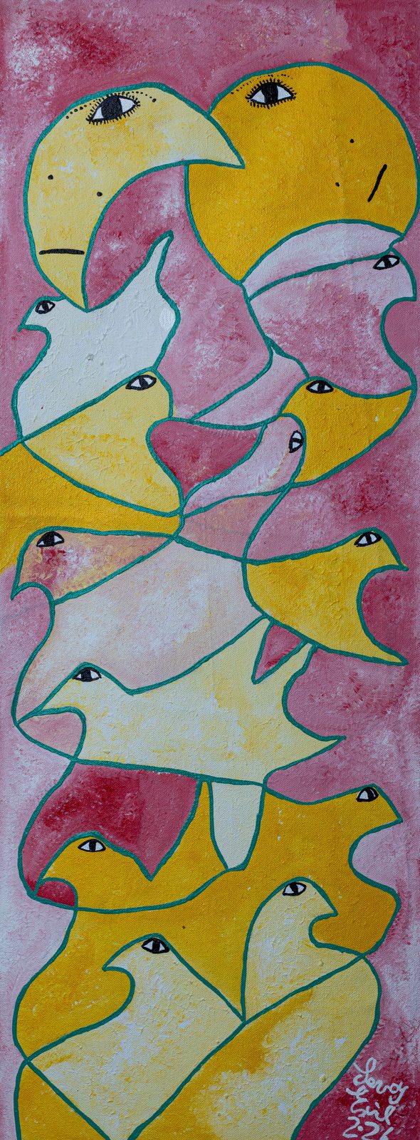 Solcumsé — original acrylic on canvas painting by Levoy Exil, 12 x 32 inches