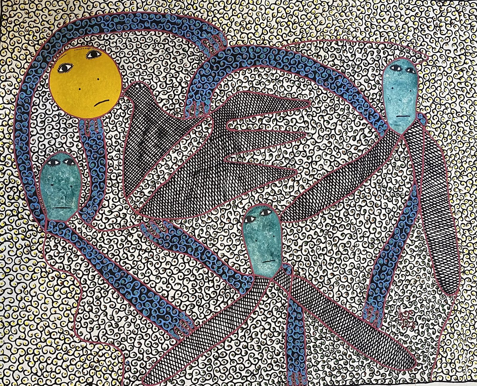 Talasolba — original acrylic on canvas painting by Levoy Exil, 35 x 40 inches