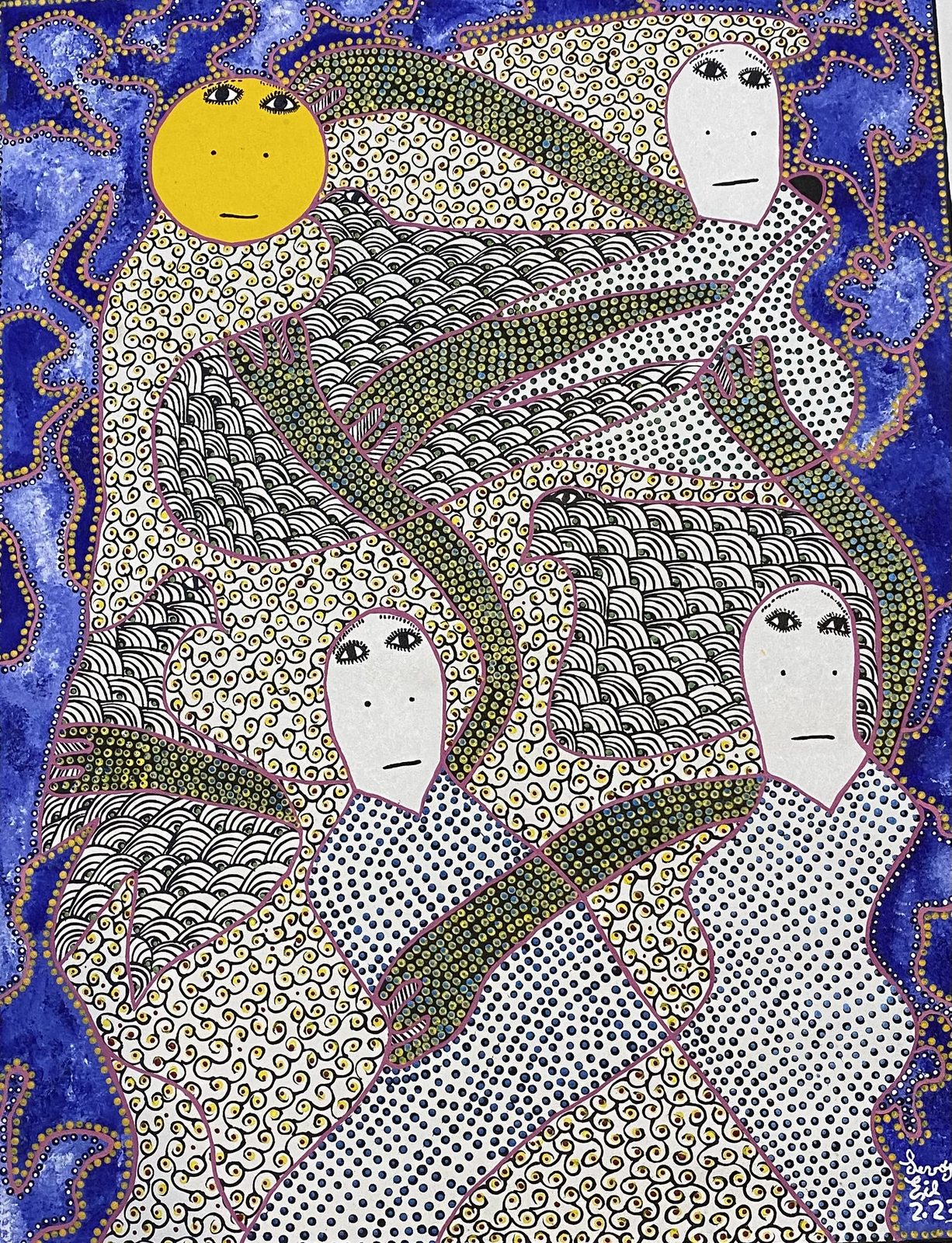 Trisolfa — original acrylic on canvas painting by Levoy Exil, 30 x 40 inches