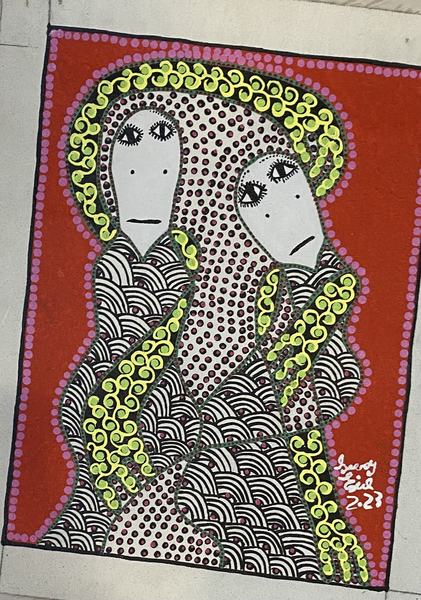 Verloune — original acrylic on canvas painting by Levoy Exil, 12 x 16 inches