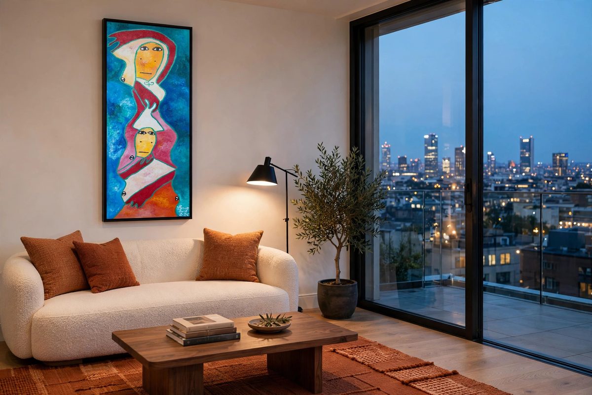 Zedame by Levoy Exil, shown framed in a home setting