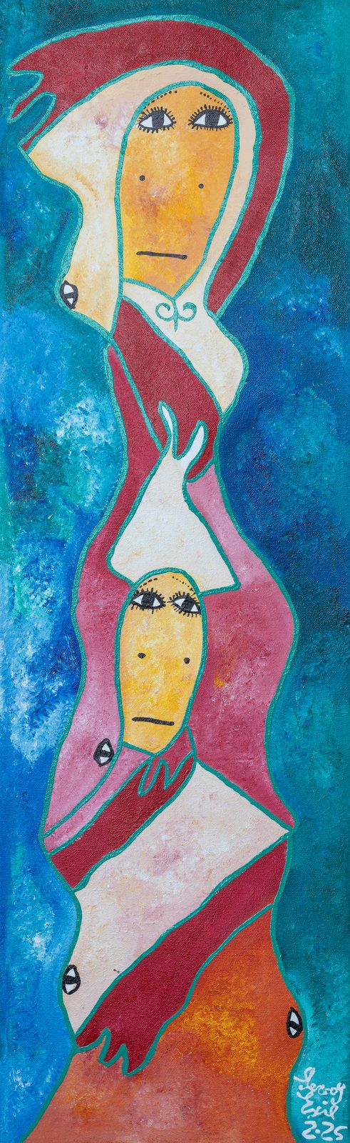 Zedame — original acrylic on canvas painting by Levoy Exil, 12 x 32 inches